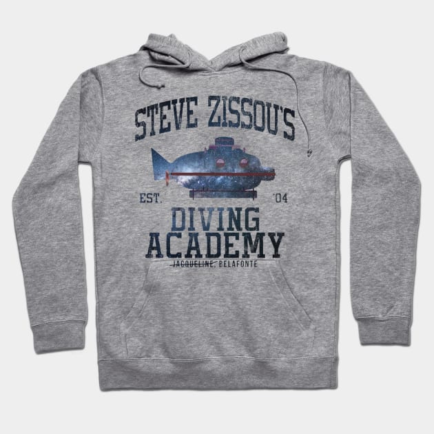 Life Aquatic Steve Zissous Submarine Driving Academy Hoodie by Angel arts